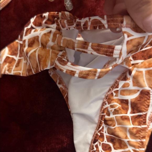 Fashion Nova Brown & White Giraffe-Print Strappy Bikini - Picture 2 of 5